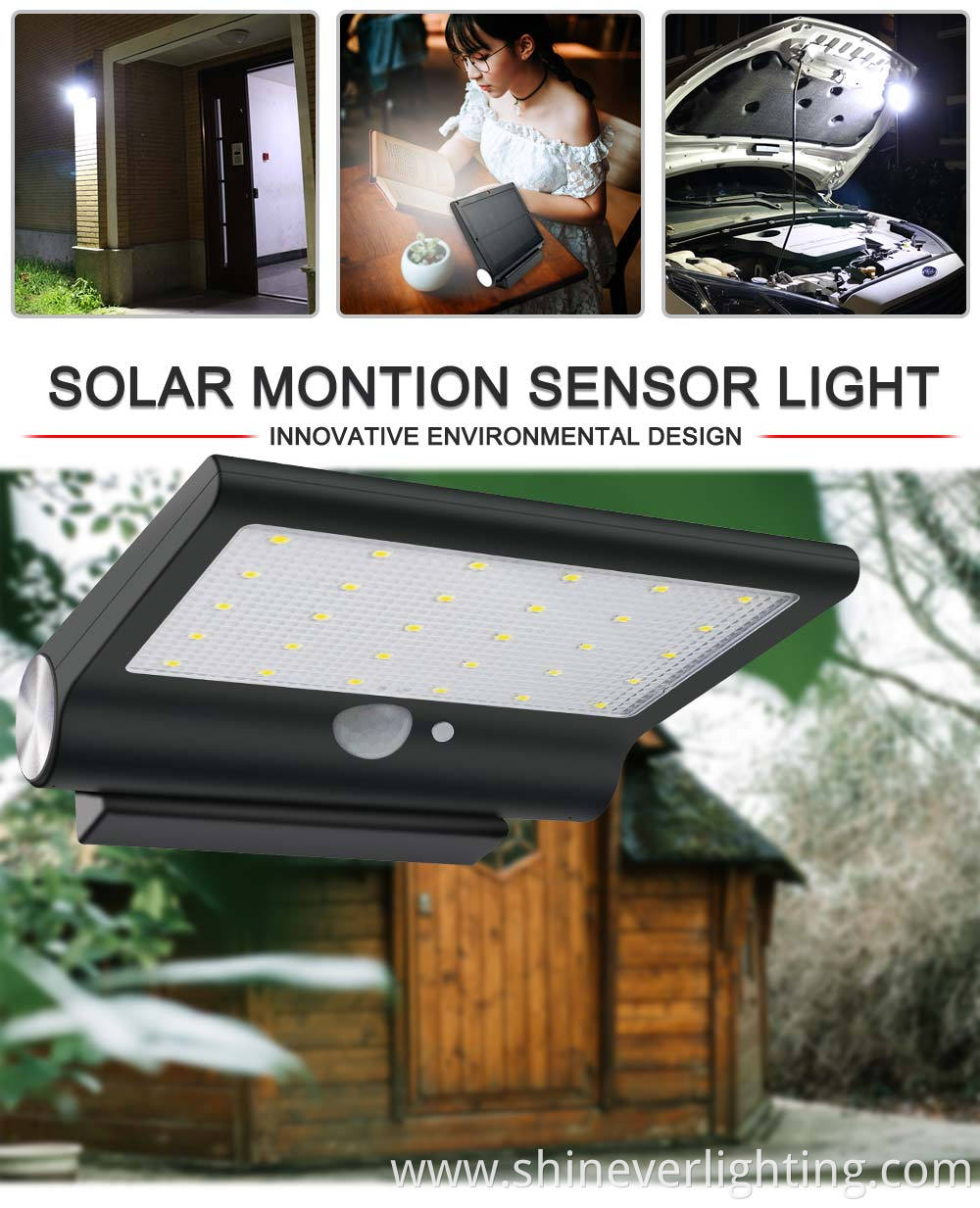 Solar-powered outdoor motion sensor light